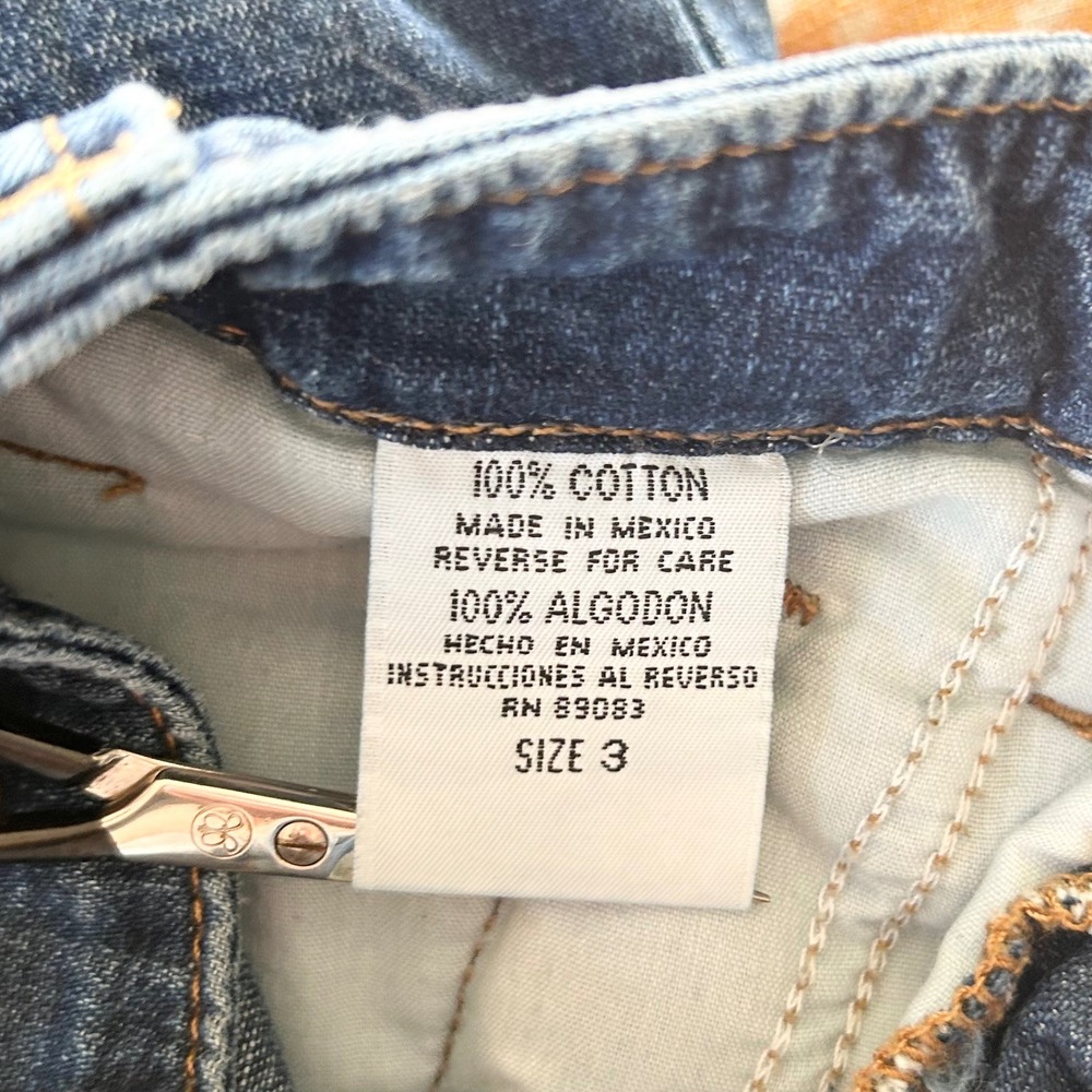 Vintage Y2K L.E.I. Low Rise Baggy Flared Cargo Jeans Blue Denim 3 Utility Grunge - Picture 10 of 10